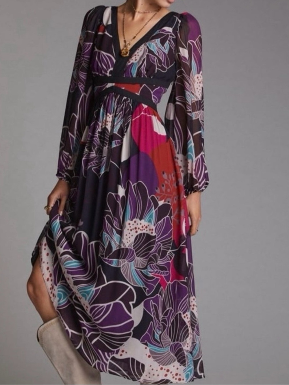 NWT Anthropologie Let Me Be Floral Midi Dress